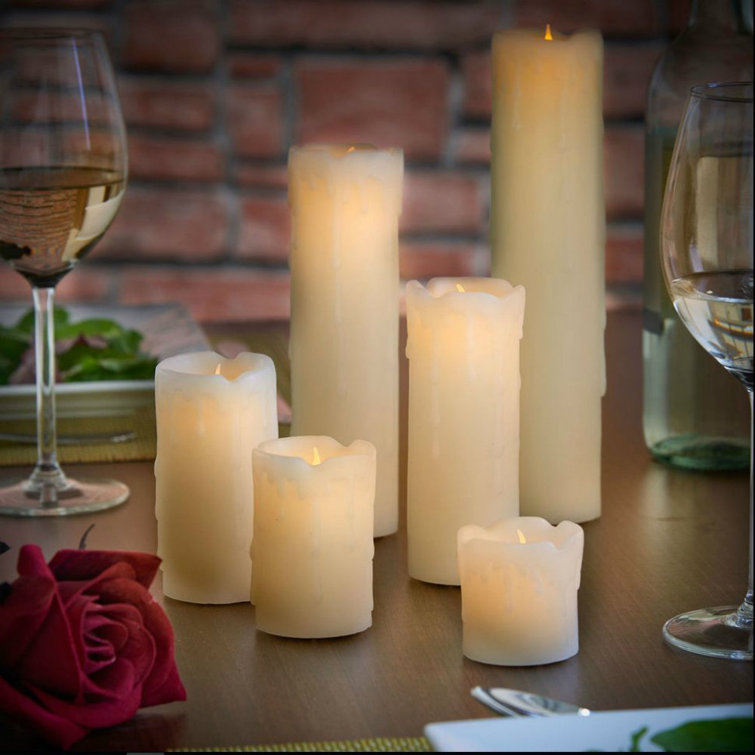 Symple Stuff 6 Piece Flickering LED Wax Pillar Candle Set & Reviews